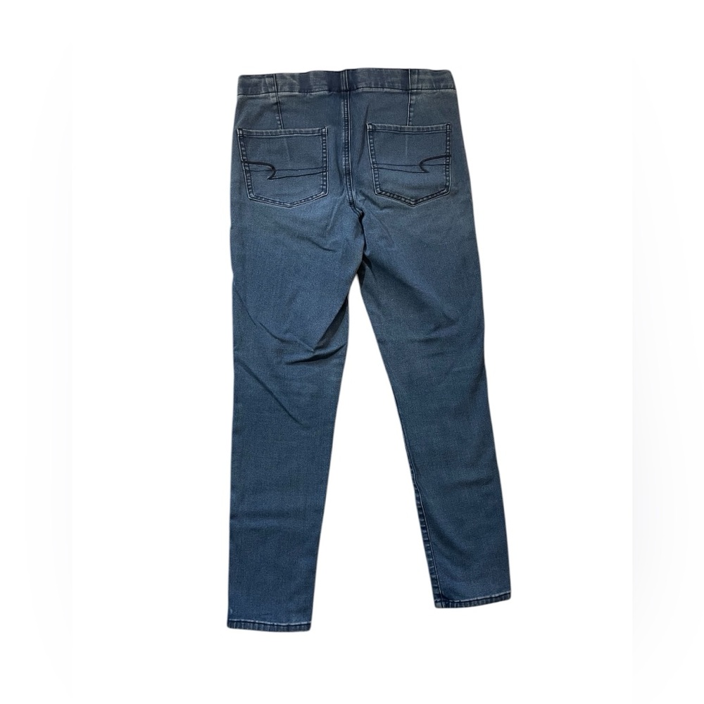 Y7- skinny blue jean drawstring tie American eagle 10 long - Picture 4 of 4